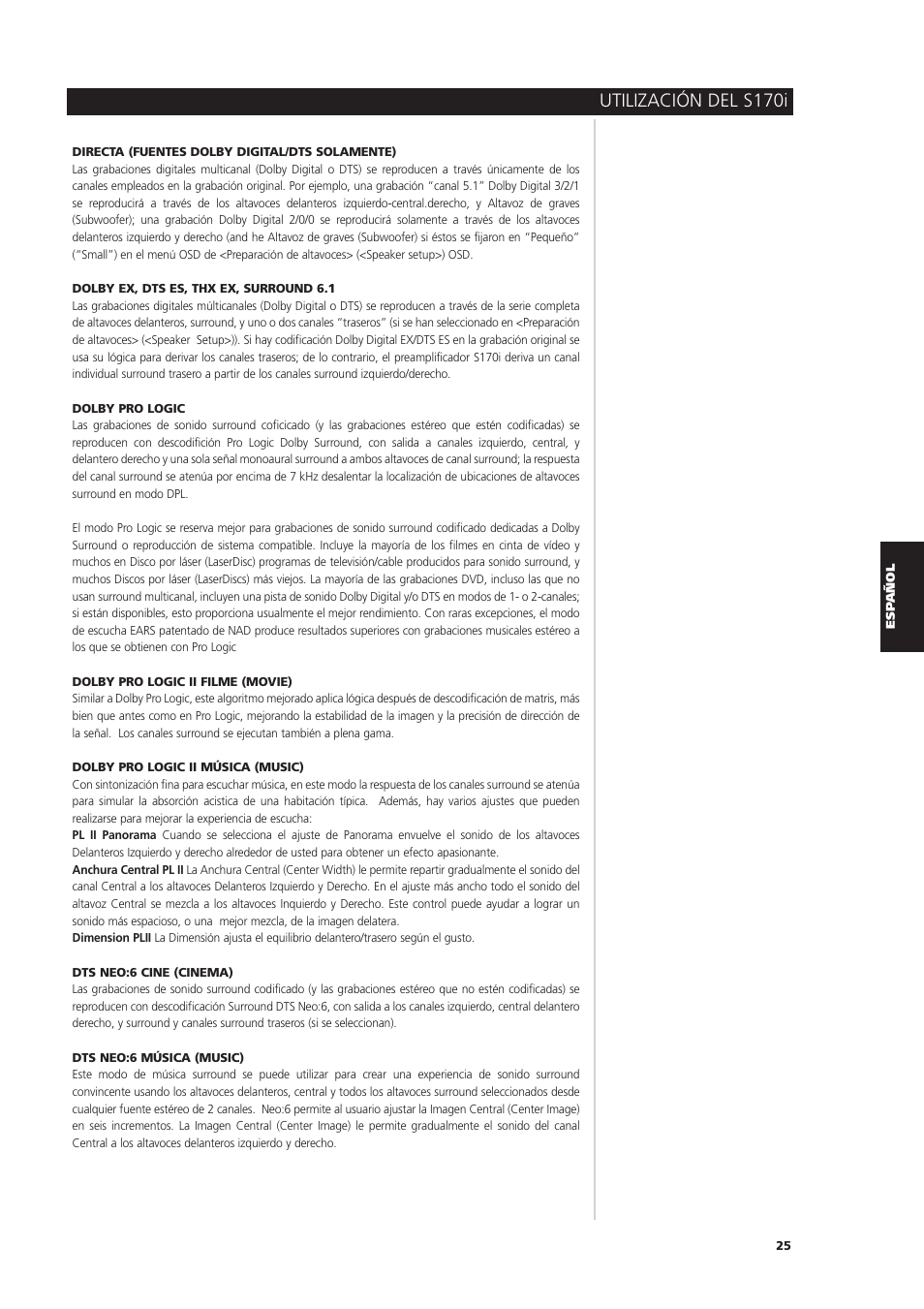 Utilización del s170i | NAD S170iAV User Manual | Page 147 / 164