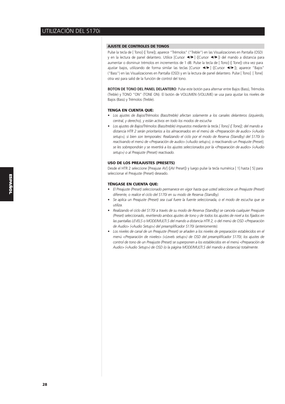 Utilización del s170i | NAD S170iAV User Manual | Page 150 / 164