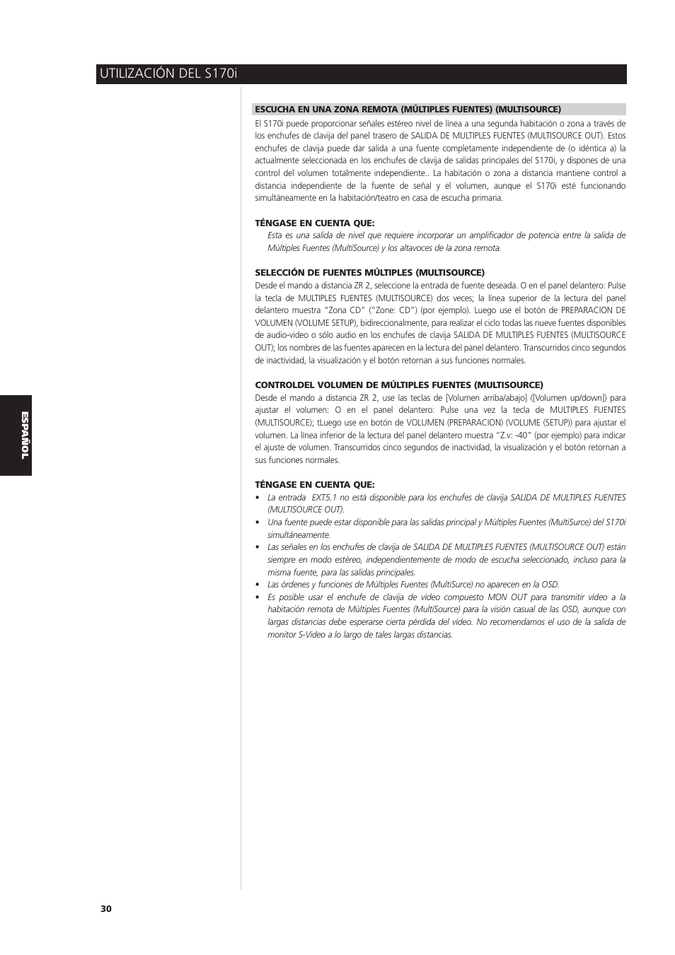 Utilización del s170i | NAD S170iAV User Manual | Page 152 / 164