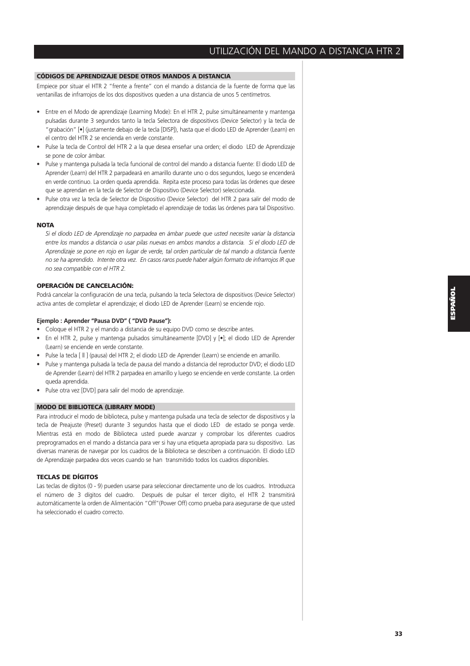 Utilización del mando a distancia htr 2 | NAD S170iAV User Manual | Page 155 / 164