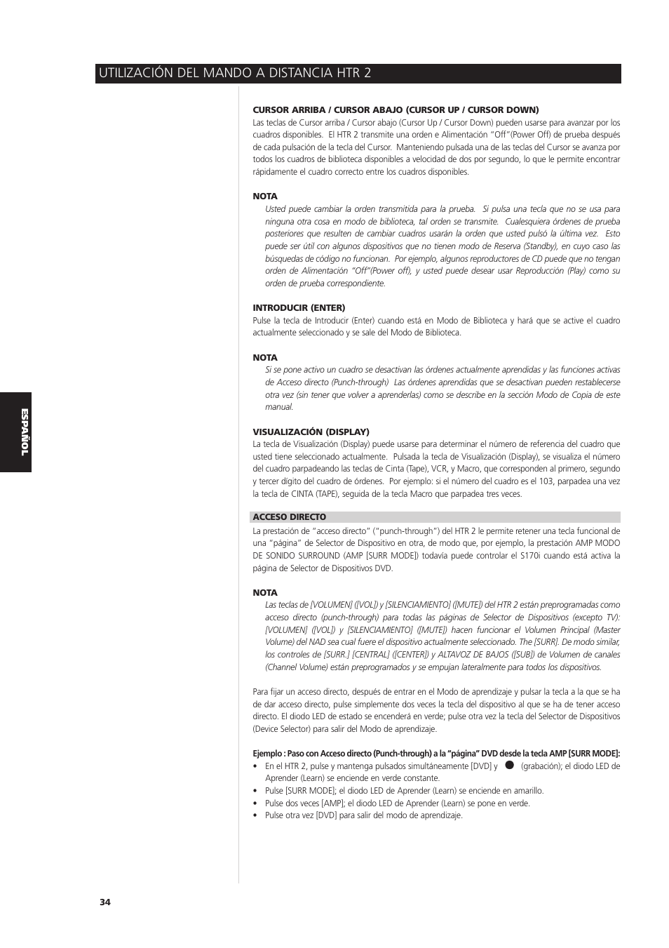 Utilización del mando a distancia htr 2 | NAD S170iAV User Manual | Page 156 / 164