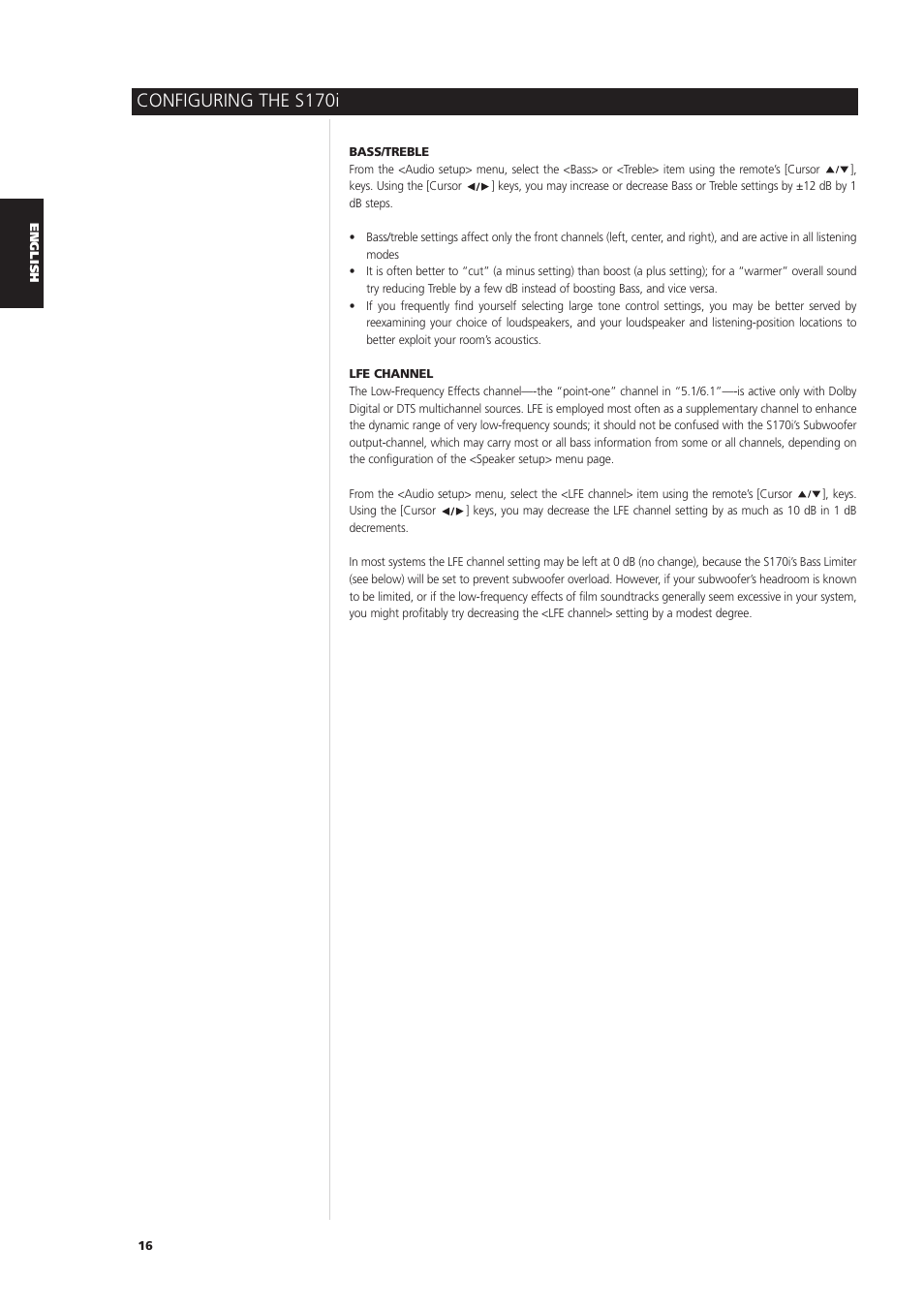 Configuring the s170i | NAD S170iAV User Manual | Page 16 / 164