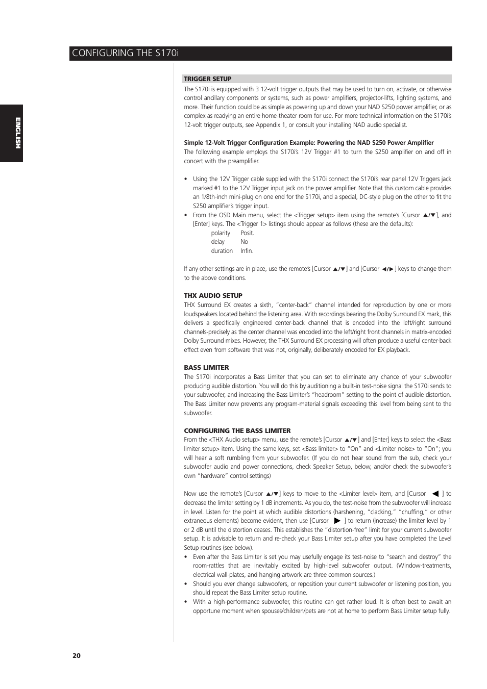 Configuring the s170i | NAD S170iAV User Manual | Page 20 / 164