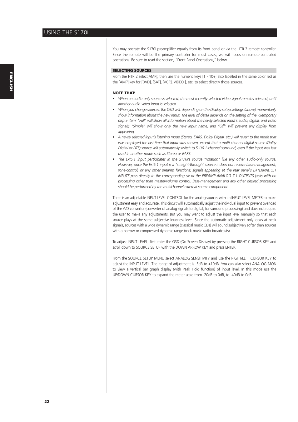 Using the s170i | NAD S170iAV User Manual | Page 22 / 164