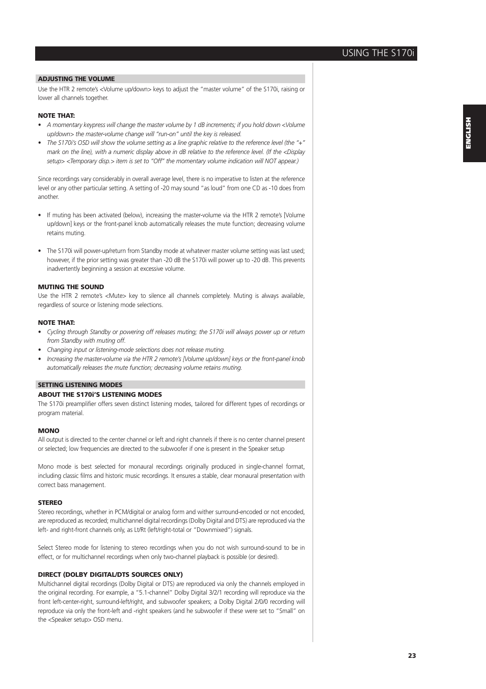 Using the s170i | NAD S170iAV User Manual | Page 23 / 164