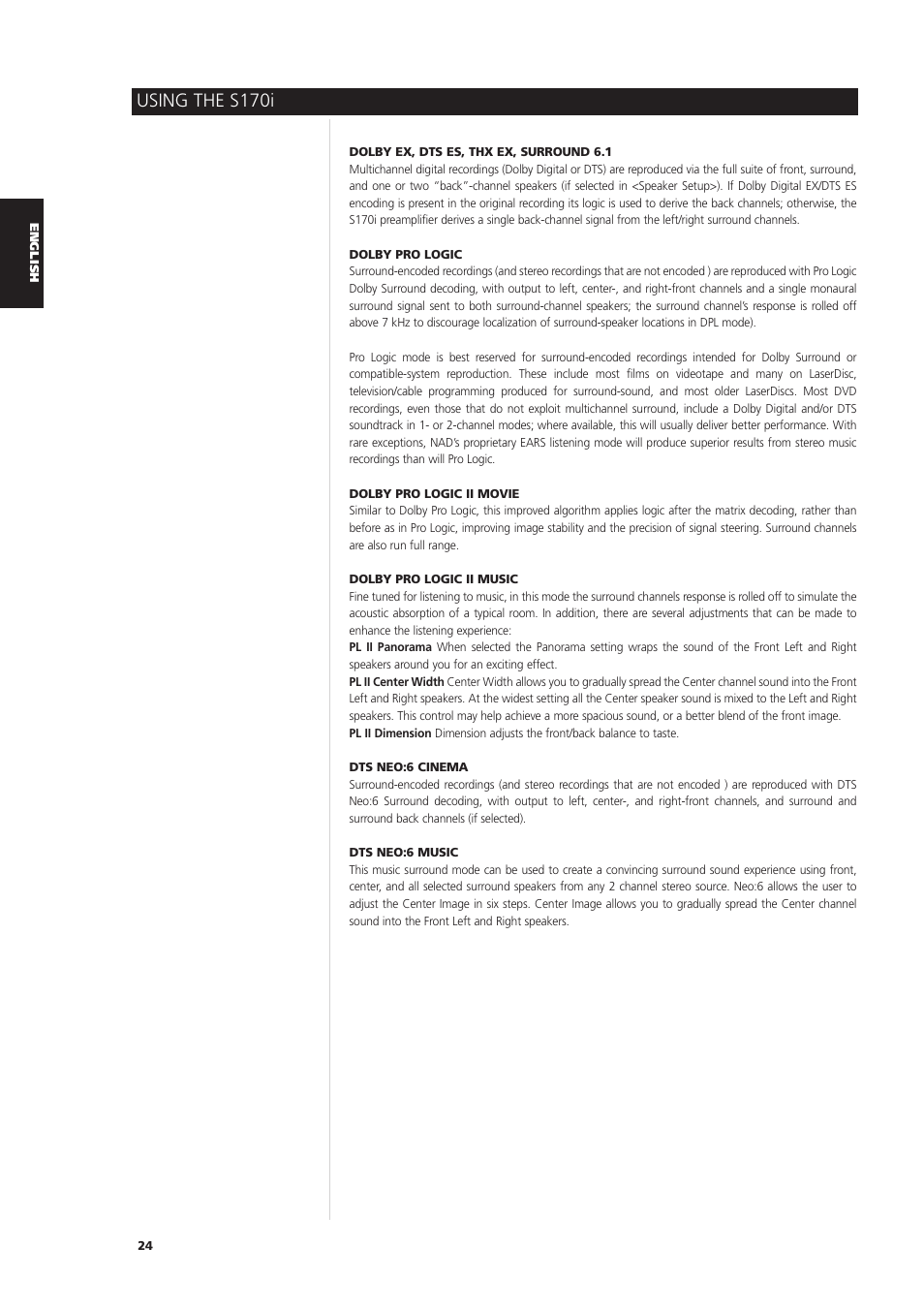 Using the s170i | NAD S170iAV User Manual | Page 24 / 164