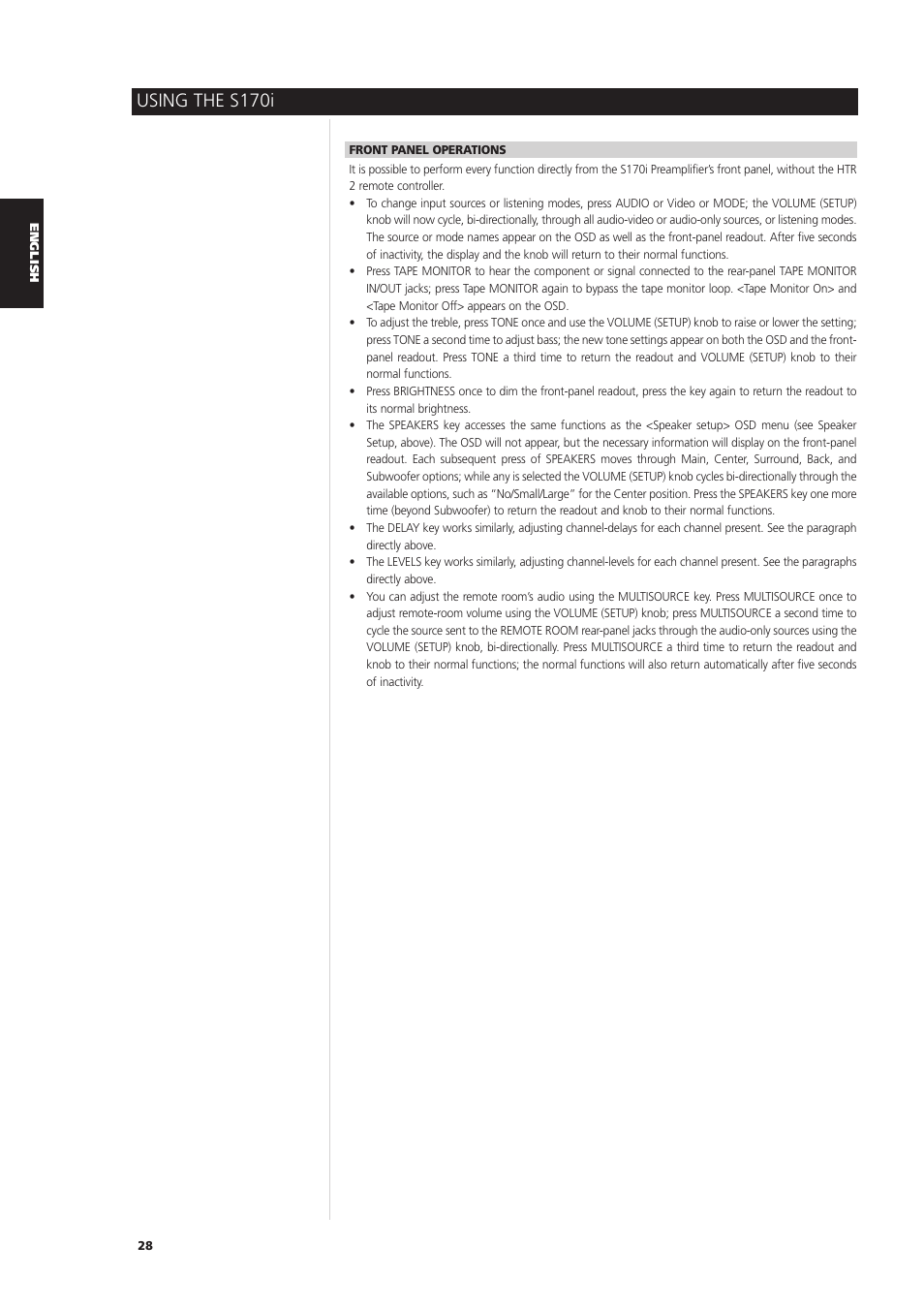 Using the s170i | NAD S170iAV User Manual | Page 28 / 164