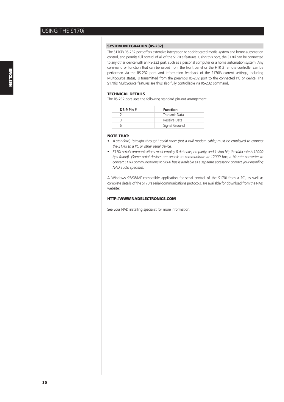 Using the s170i | NAD S170iAV User Manual | Page 30 / 164