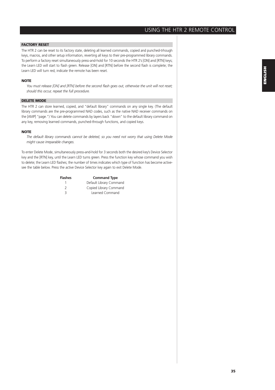 Using the htr 2 remote control | NAD S170iAV User Manual | Page 35 / 164