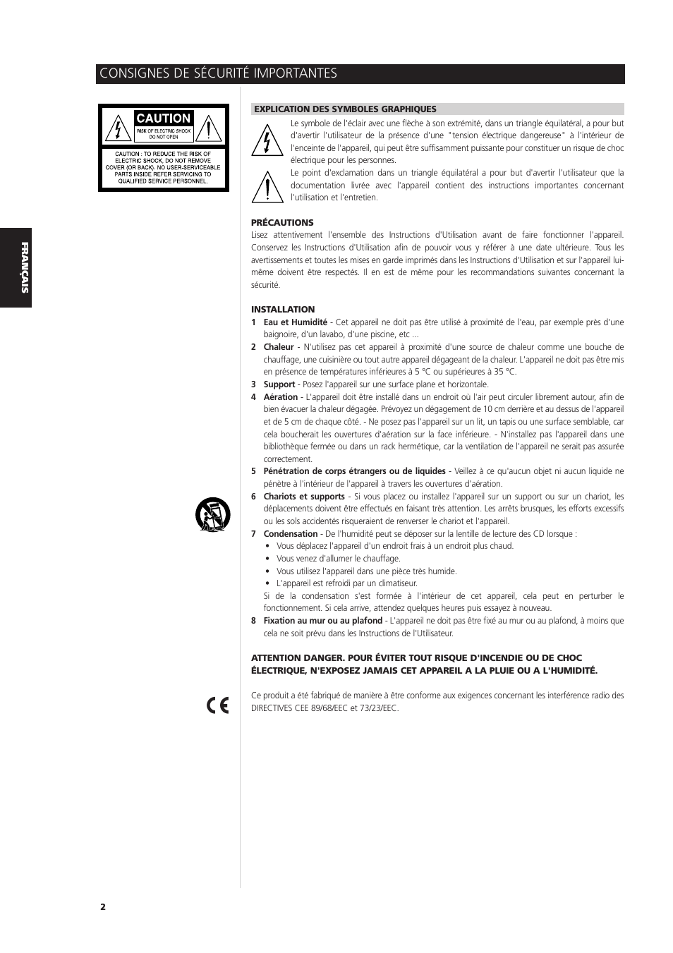 Consignes de sécurité importantes | NAD S170iAV User Manual | Page 42 / 164