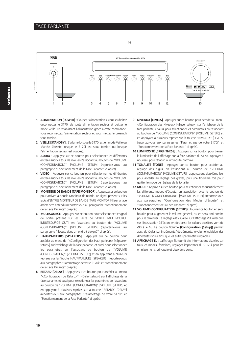 Face parlante | NAD S170iAV User Manual | Page 50 / 164