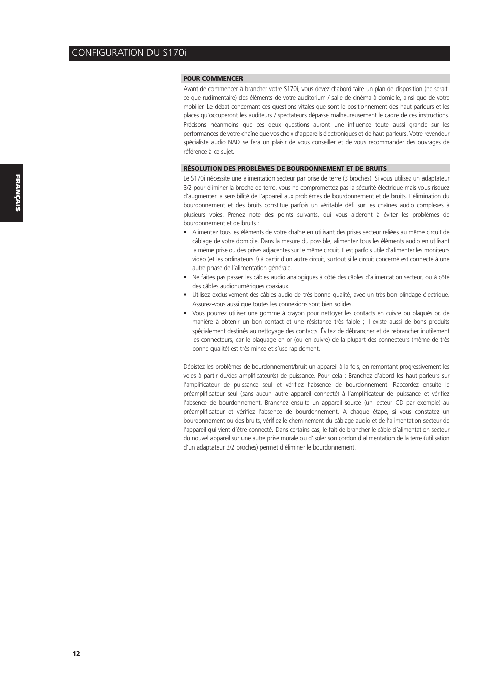 Configuration du s170i | NAD S170iAV User Manual | Page 52 / 164