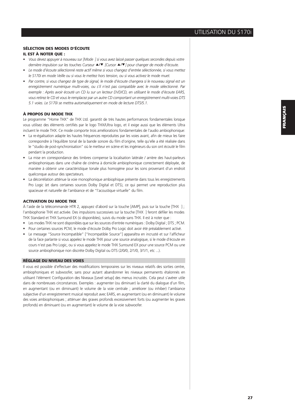 Utilisation du s170i | NAD S170iAV User Manual | Page 67 / 164