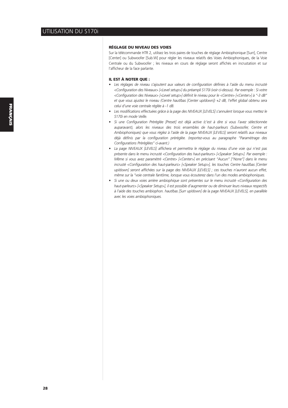 Utilisation du s170i | NAD S170iAV User Manual | Page 68 / 164