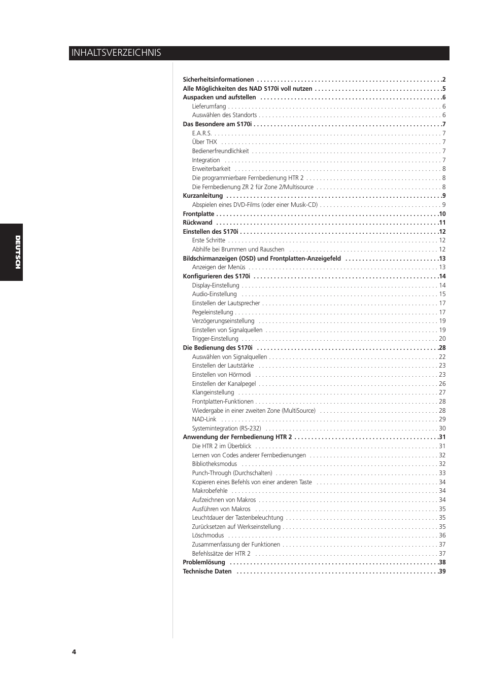 NAD S170iAV User Manual | Page 86 / 164