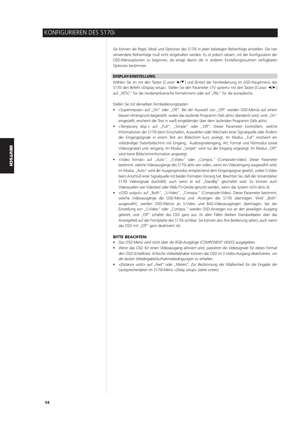 Konfigurieren des s170i | NAD S170iAV User Manual | Page 96 / 164