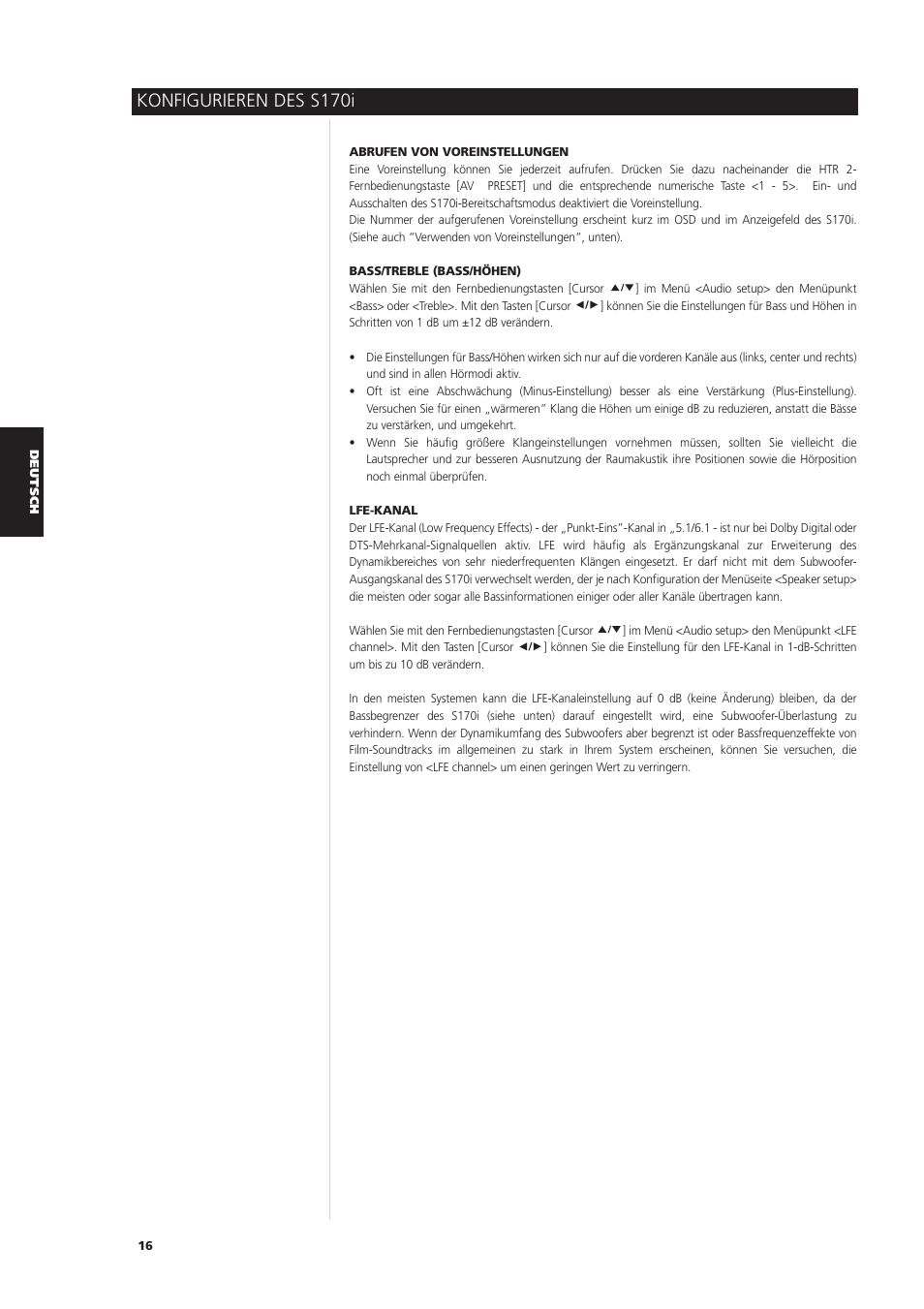 Konfigurieren des s170i | NAD S170iAV User Manual | Page 98 / 164