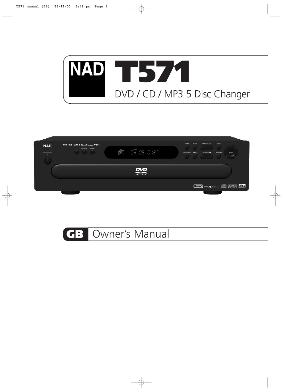 NAD T571 User Manual | 44 pages