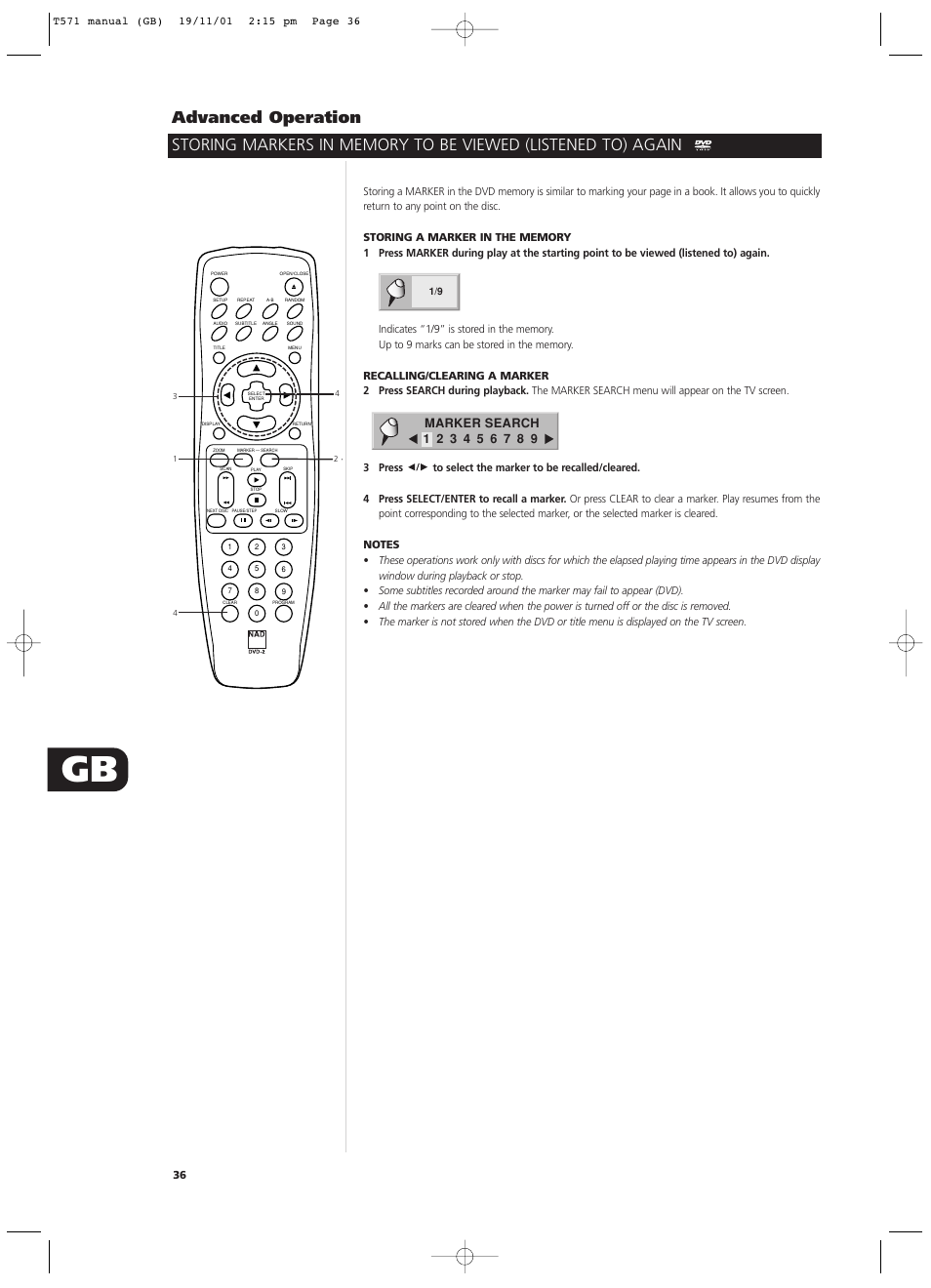 NAD T571 User Manual | Page 36 / 44