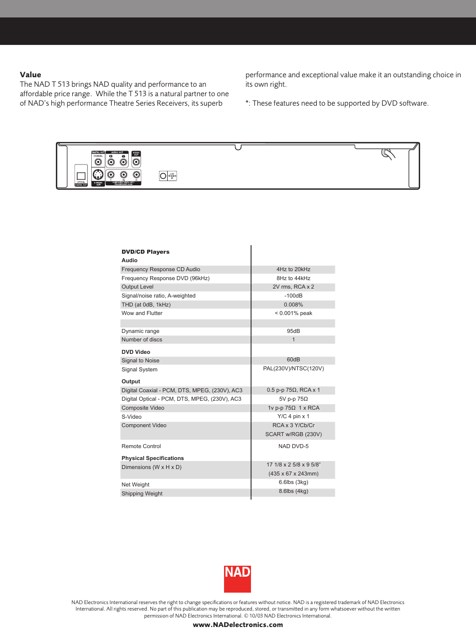 NAD T 513 User Manual | Page 2 / 2