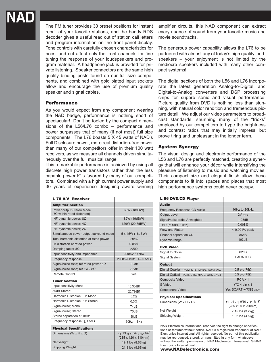 NAD L56 User Manual | Page 2 / 2