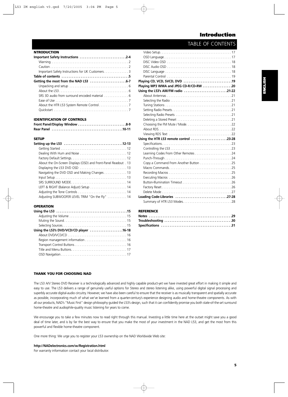 NAD L 53 User Manual | Page 5 / 32