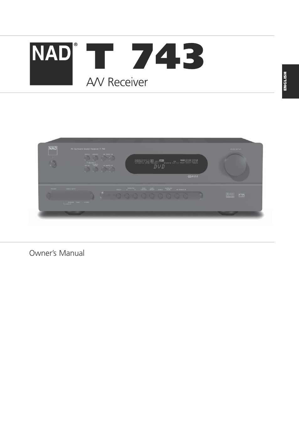 NAD T 743 User Manual | 32 pages