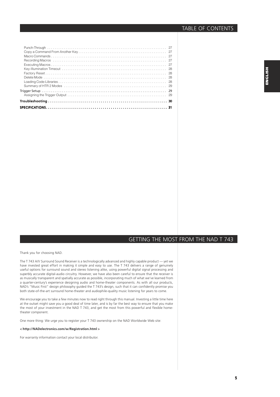 NAD T 743 User Manual | Page 5 / 32