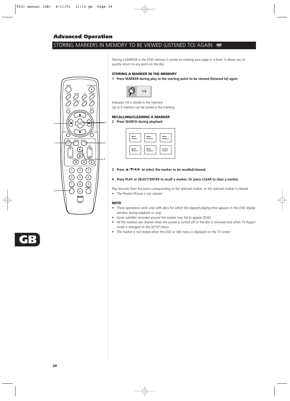 NAD T531 User Manual | Page 34 / 42