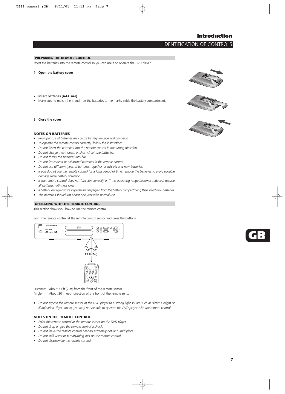 Introduction, Identification of controls | NAD T531 User Manual | Page 7 / 42