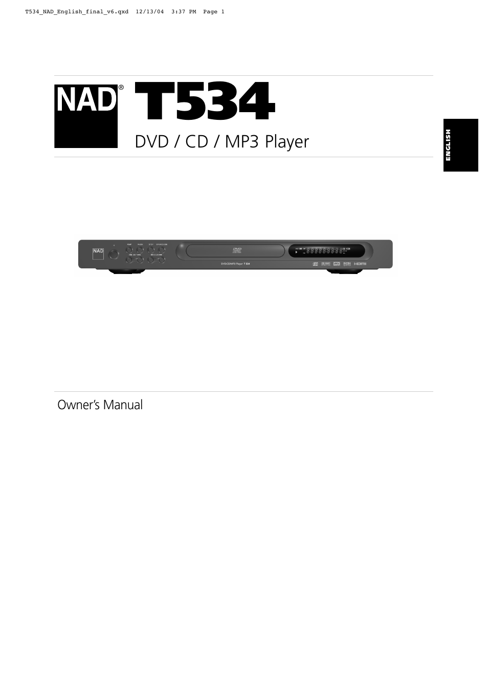 NAD T534 User Manual | 34 pages