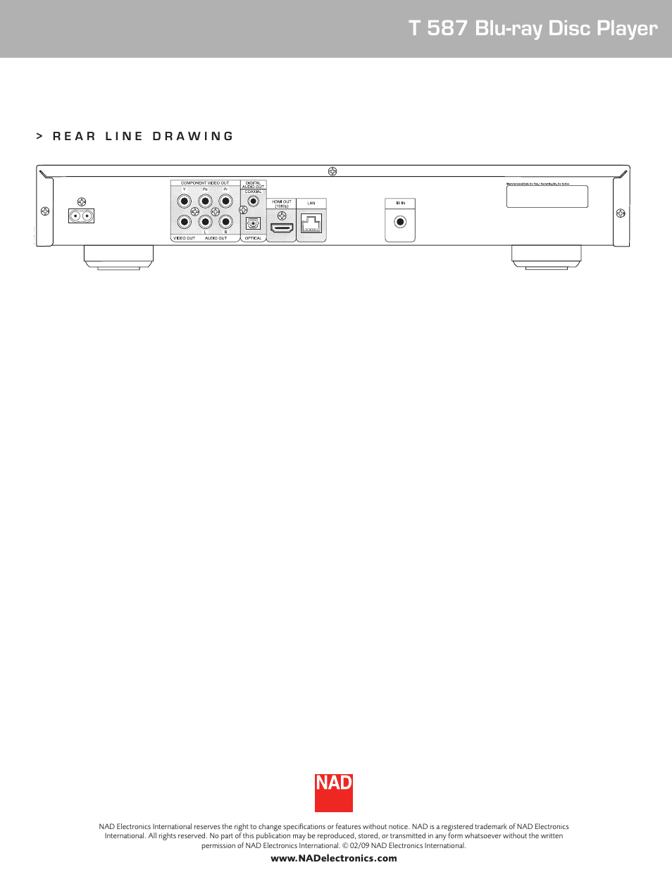 T 587 blu-ray disc player | NAD T587 User Manual | Page 3 / 3