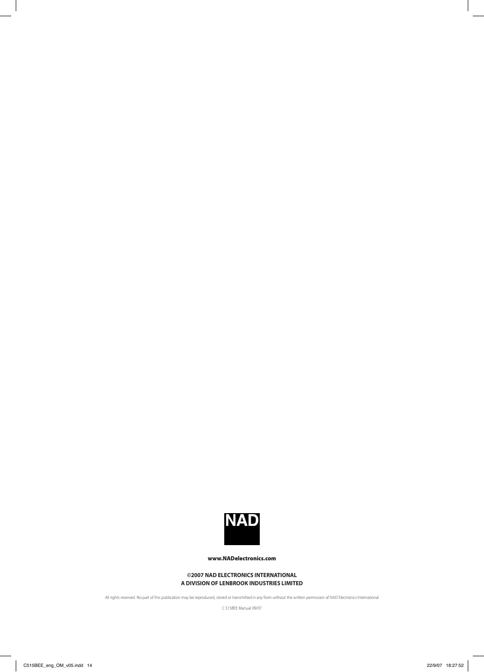 NAD C515BEE User Manual | Page 14 / 14