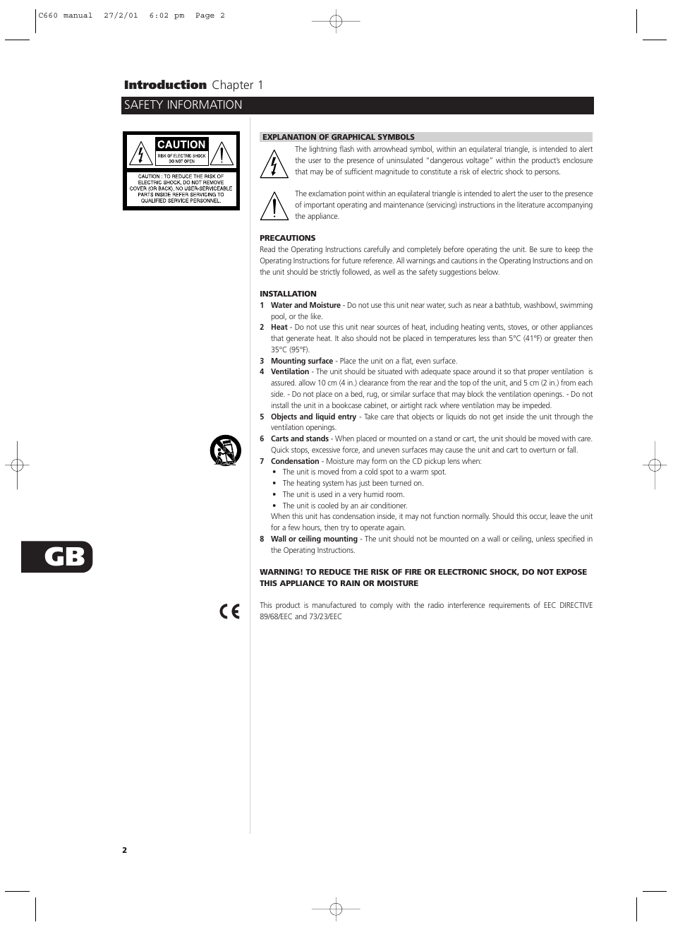 Safety information introduction chapter 1 | NAD C660 User Manual | Page 2 / 30