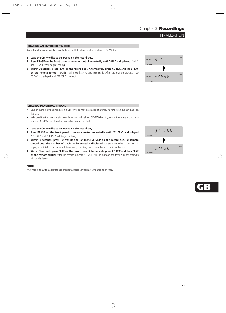 Finalization chapter 3 recordings | NAD C660 User Manual | Page 21 / 30