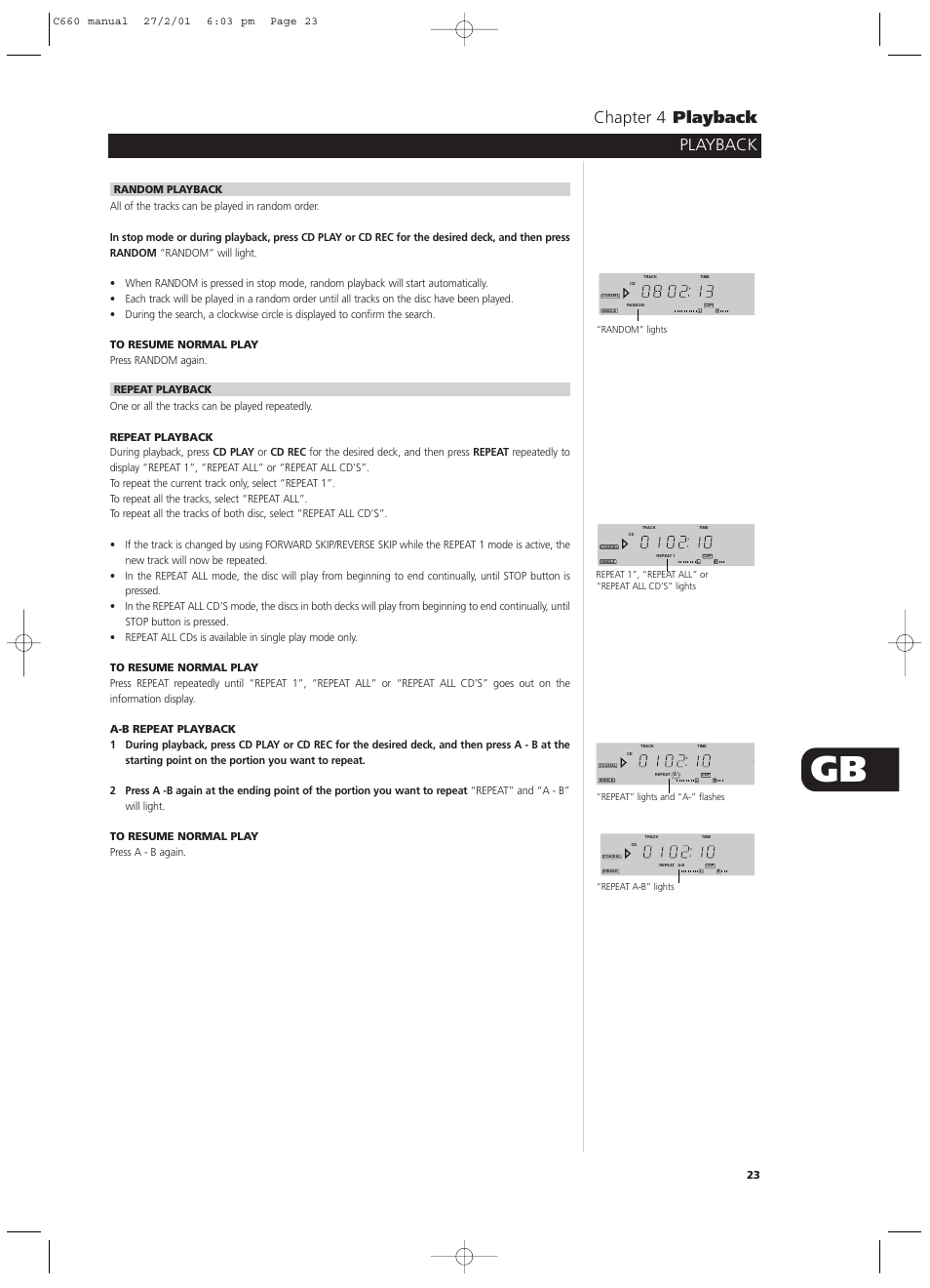 Playback chapter 4 playback | NAD C660 User Manual | Page 23 / 30
