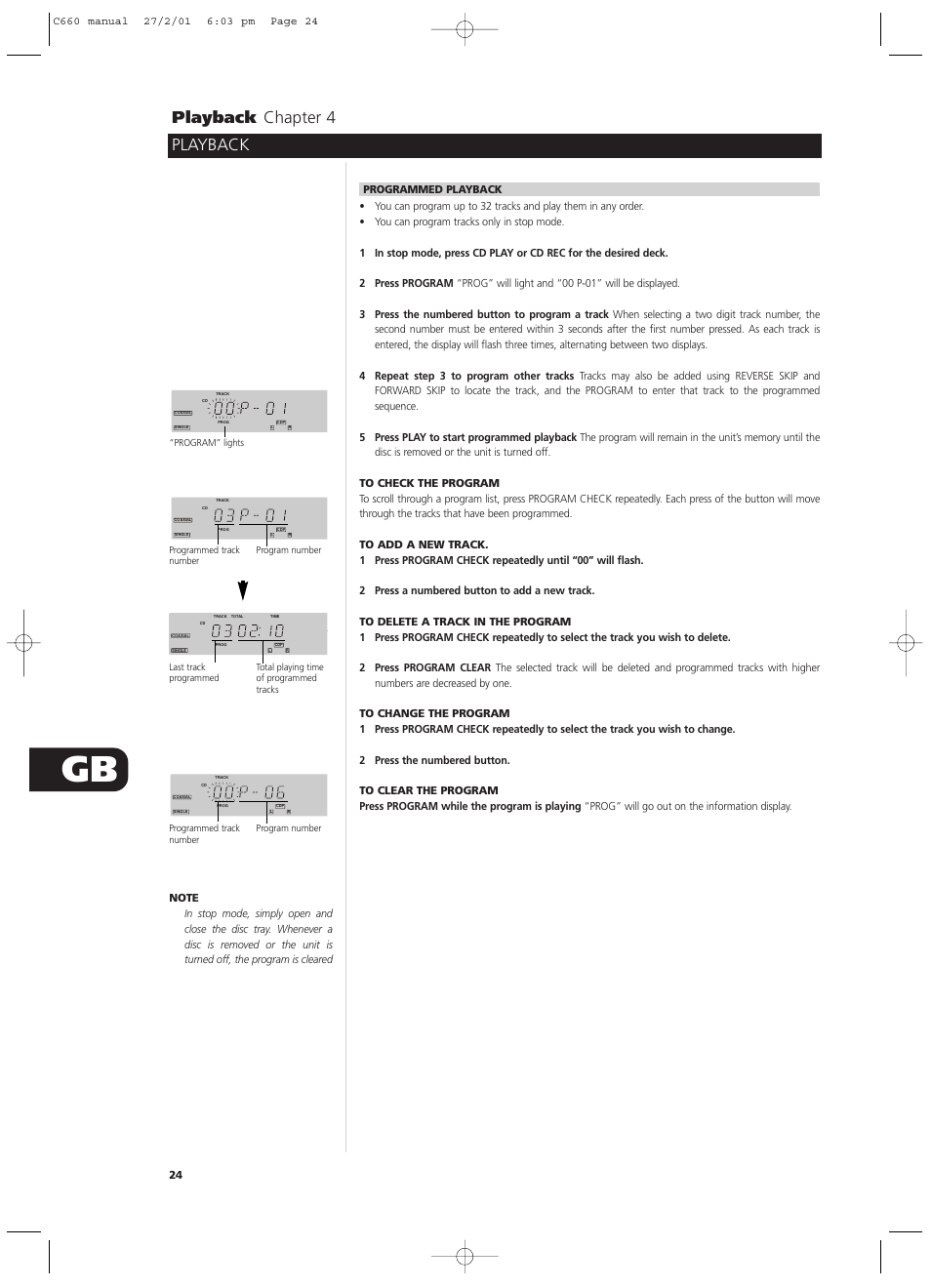 Playback playback chapter 4 | NAD C660 User Manual | Page 24 / 30