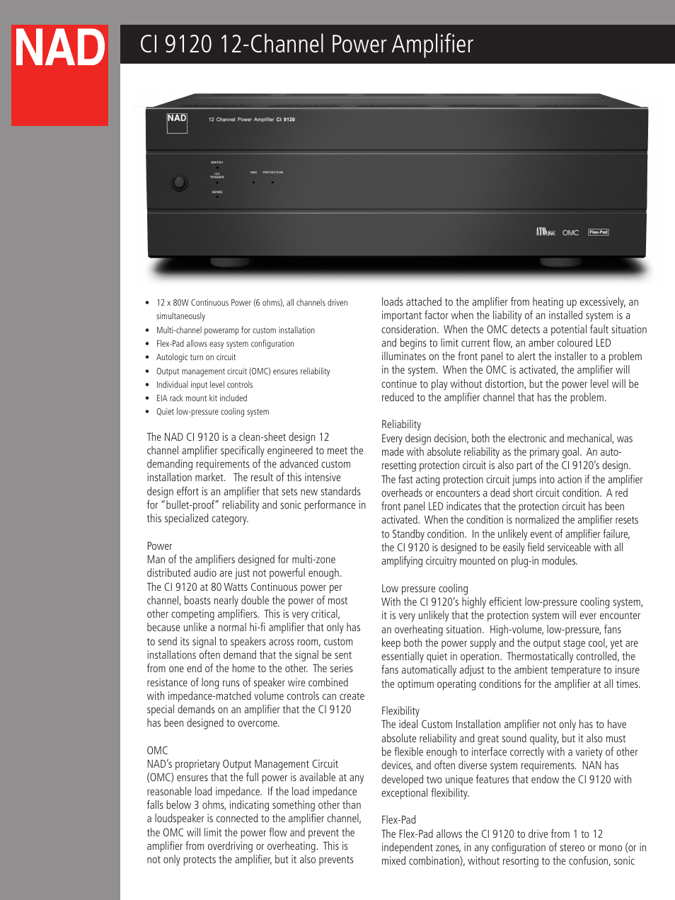 NAD CI9120 User Manual | 2 pages