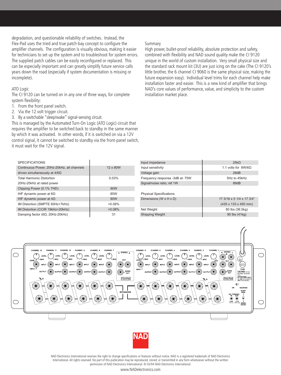 NAD CI9120 User Manual | Page 2 / 2