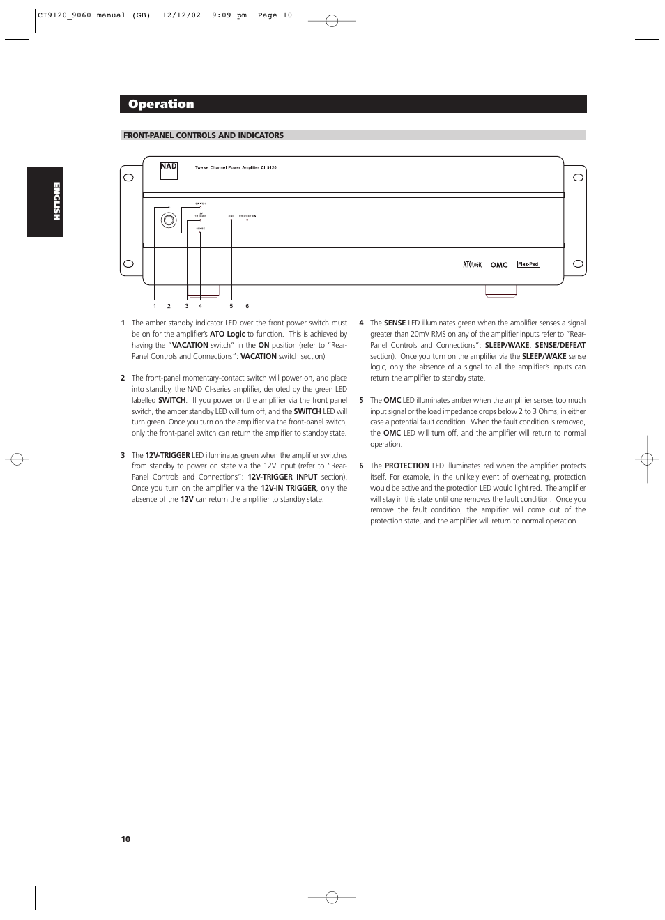 Operation | NAD CI9060 User Manual | Page 10 / 146