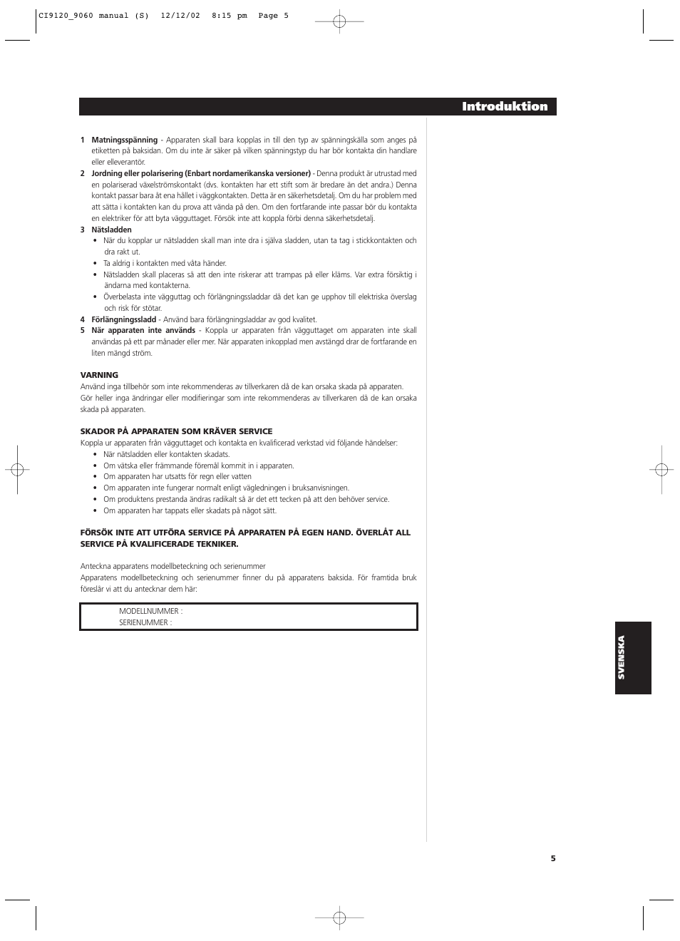 Introduktion | NAD CI9060 User Manual | Page 113 / 146