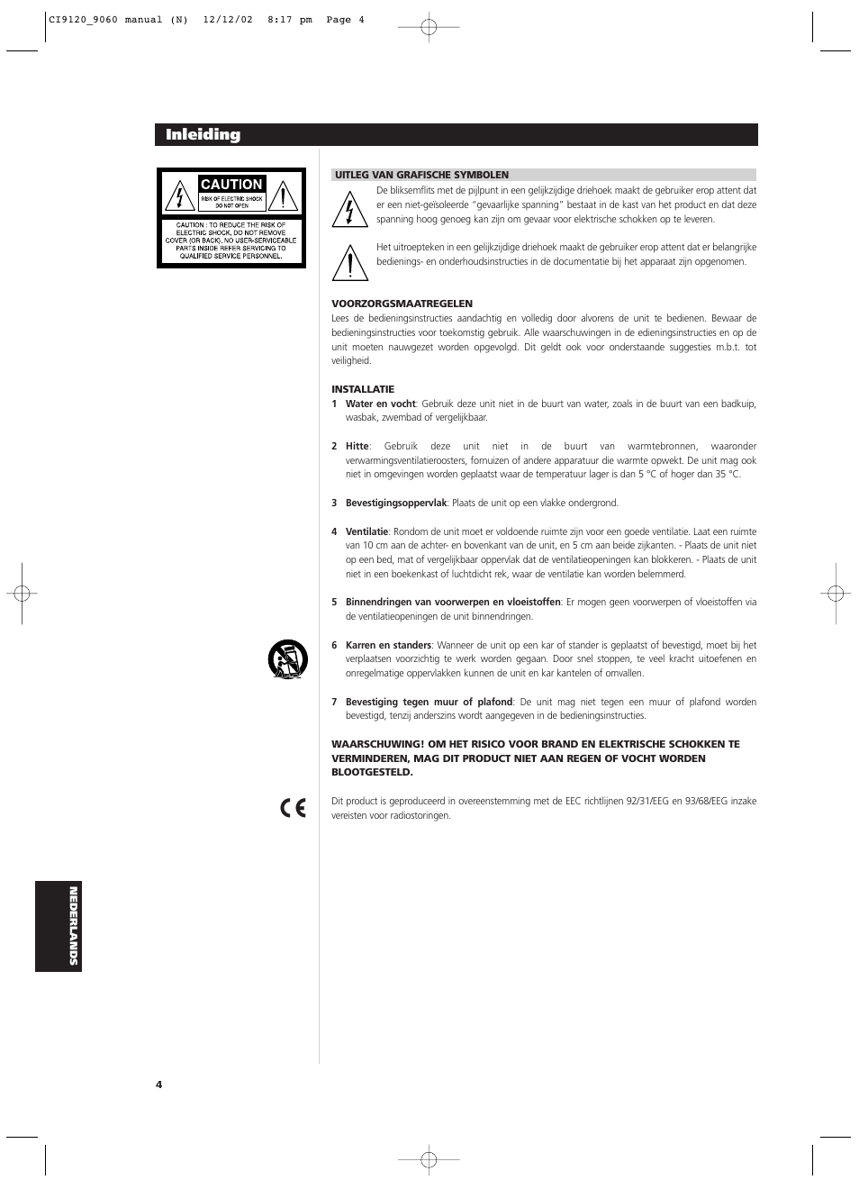 Inleiding | NAD CI9060 User Manual | Page 130 / 146