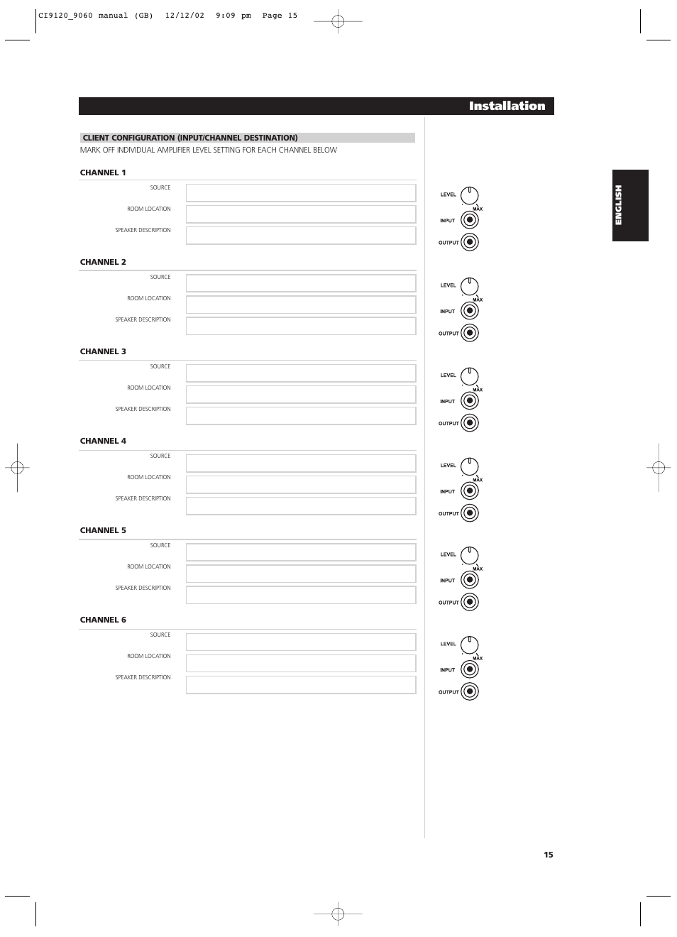 Installation | NAD CI9060 User Manual | Page 15 / 146