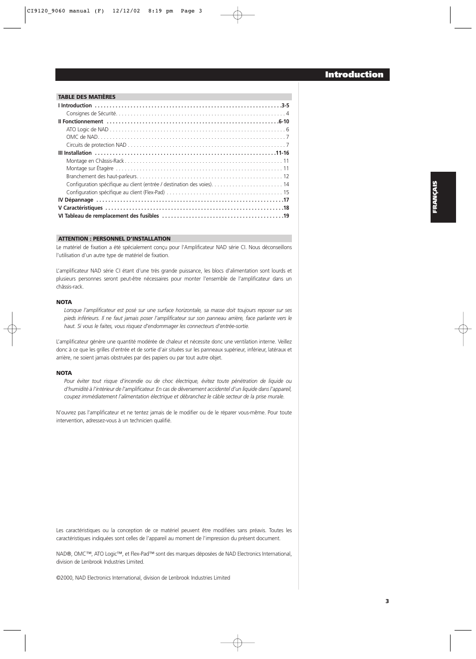 Introduction | NAD CI9060 User Manual | Page 21 / 146