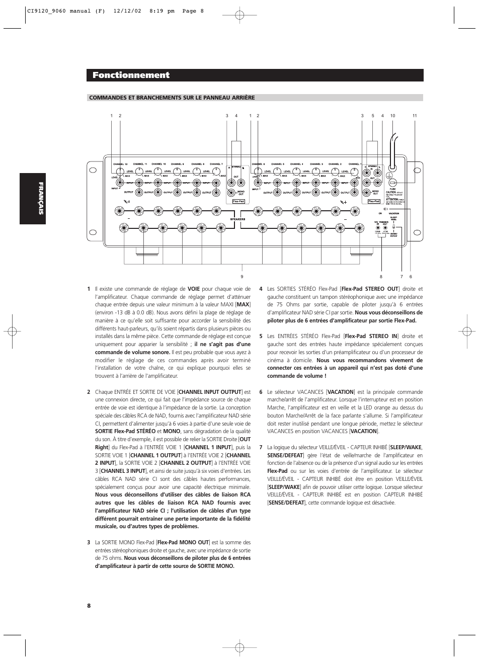 Fonctionnement | NAD CI9060 User Manual | Page 26 / 146