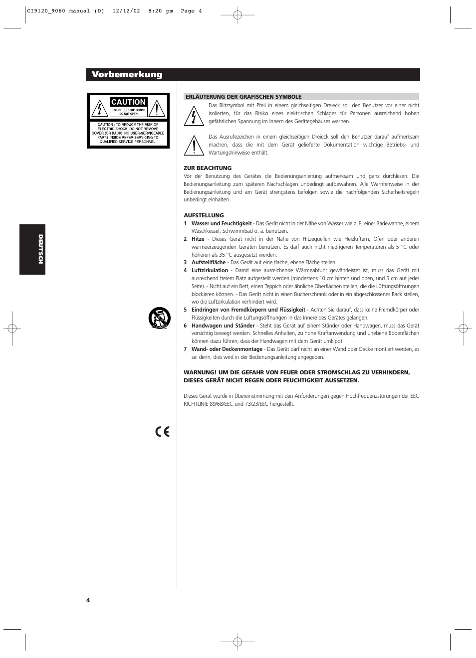 Vorbemerkung | NAD CI9060 User Manual | Page 40 / 146