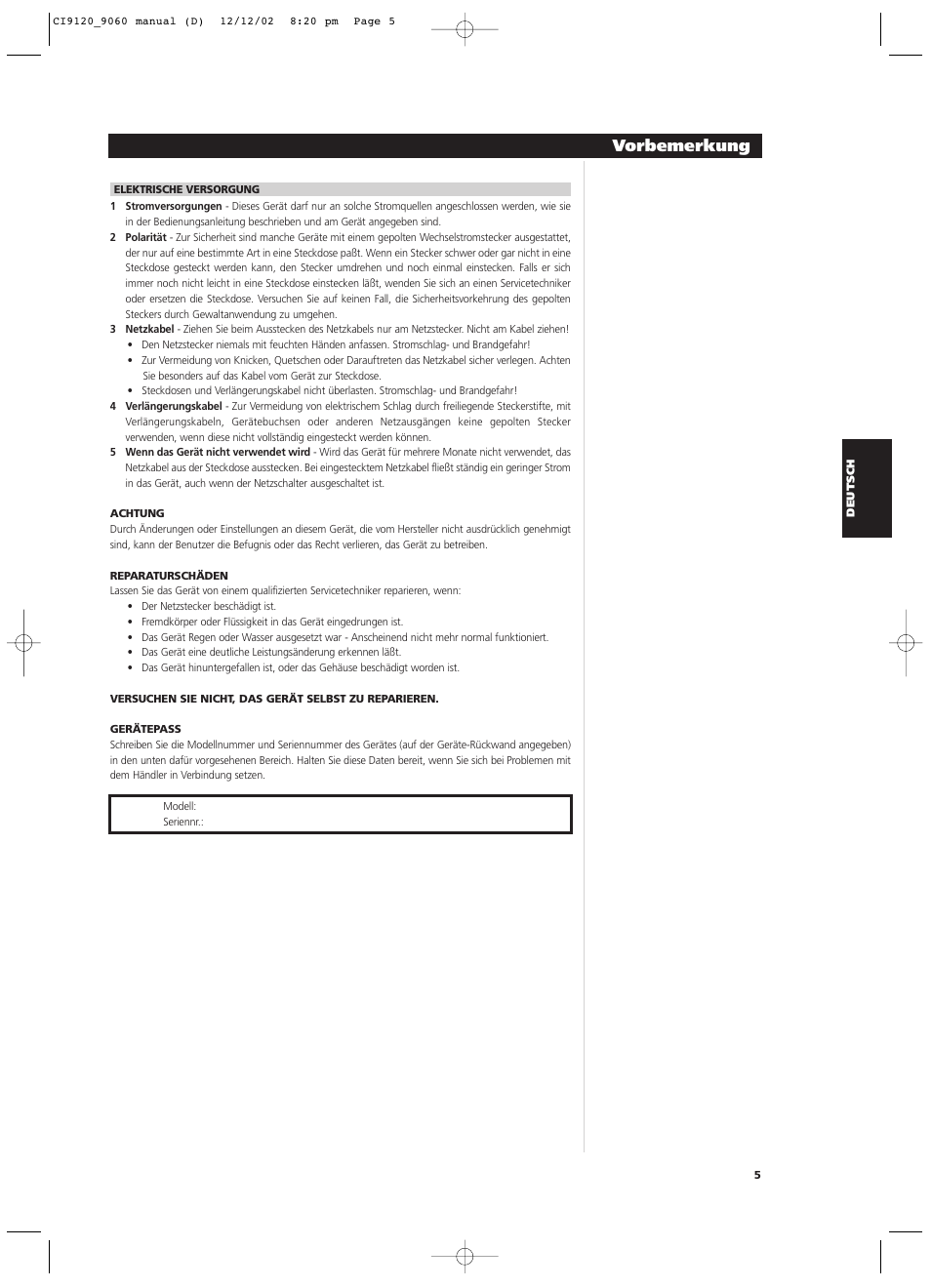 Vorbemerkung | NAD CI9060 User Manual | Page 41 / 146