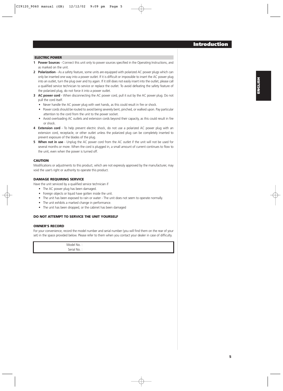 Introduction | NAD CI9060 User Manual | Page 5 / 146