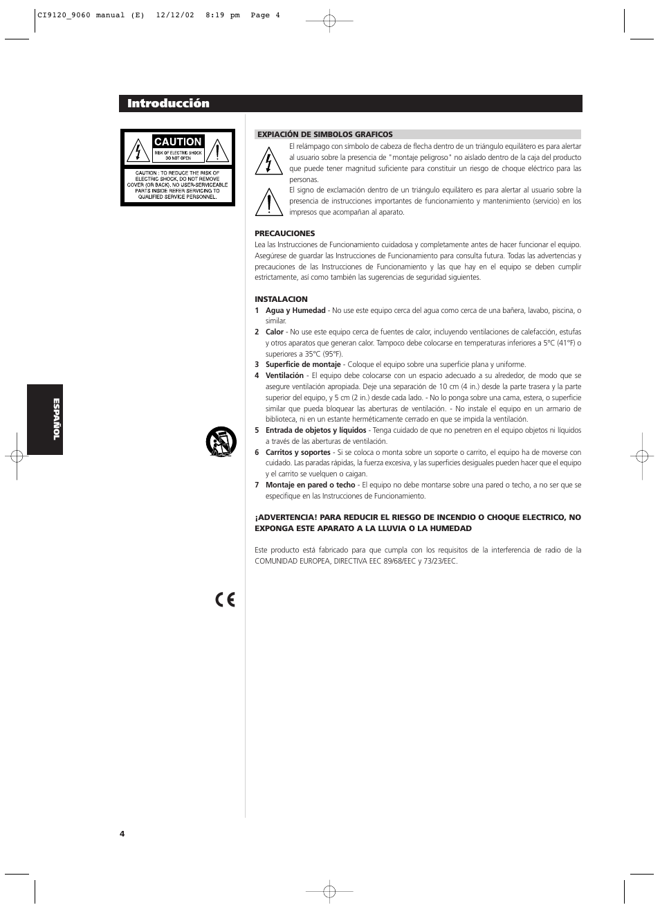 Introducción | NAD CI9060 User Manual | Page 58 / 146