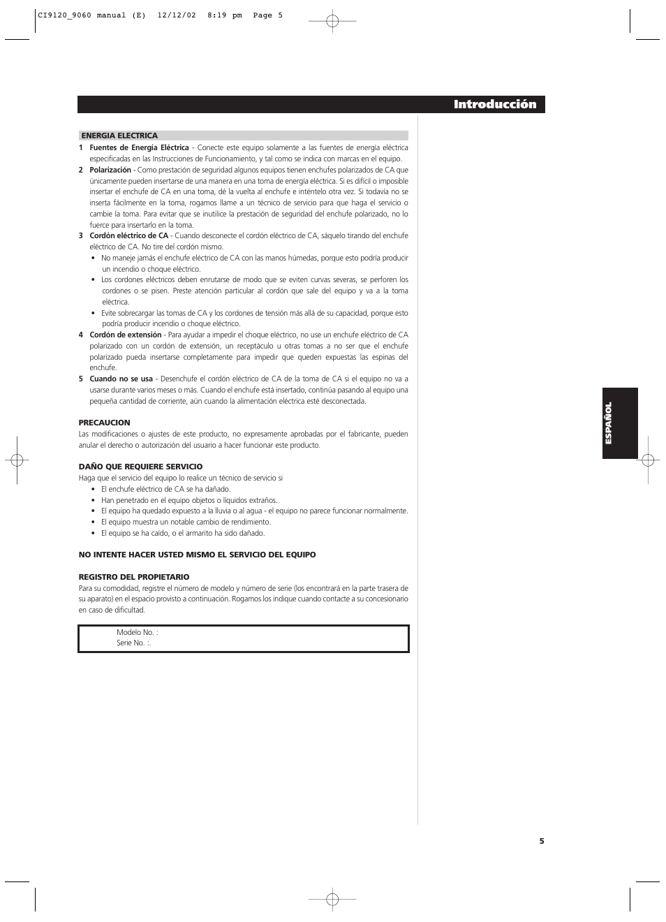 Introducción | NAD CI9060 User Manual | Page 59 / 146